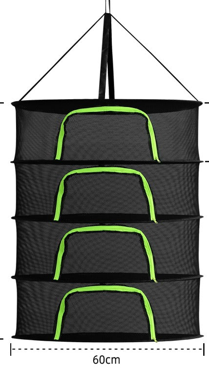 2ft 4 Layers Collapsible Breathable Mesh Herb Drying Rack for Greenhouse Buds & Hydroponic Plants Heavy Duty Hang  Dryer Net
